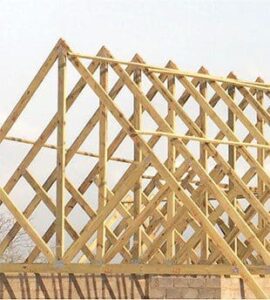 An example of a site using prefabricated timber trusses