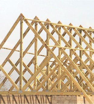 An example of a site using prefabricated timber trusses