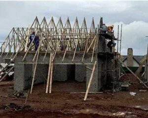 An example of professional timber roof truss spacing with wood roof trusses