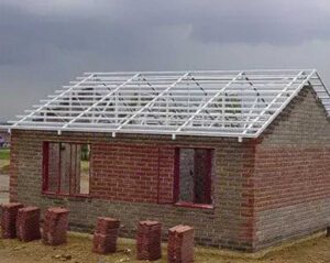 An example of residential roof trusses